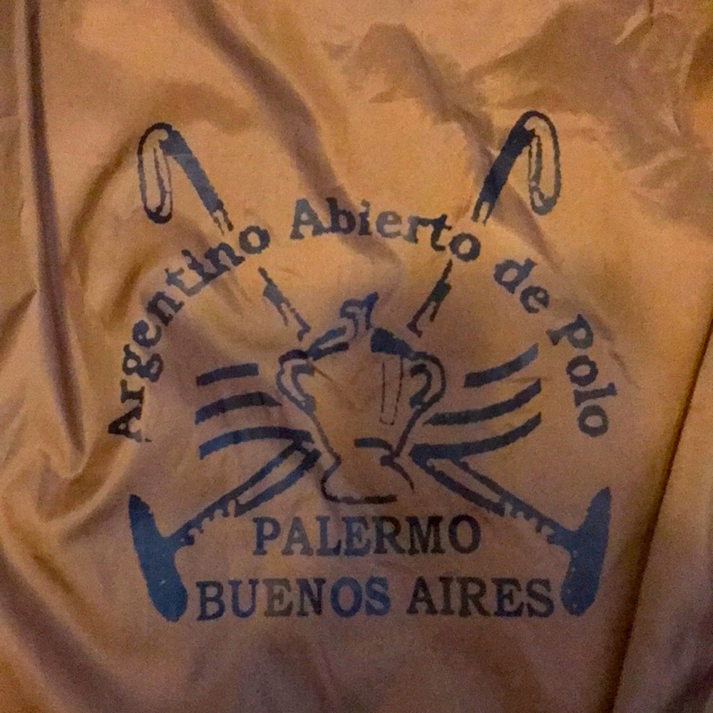 Rare Argentina Polo Team quilted down filled jacket. Genuine. Rare. Mint. Mens.